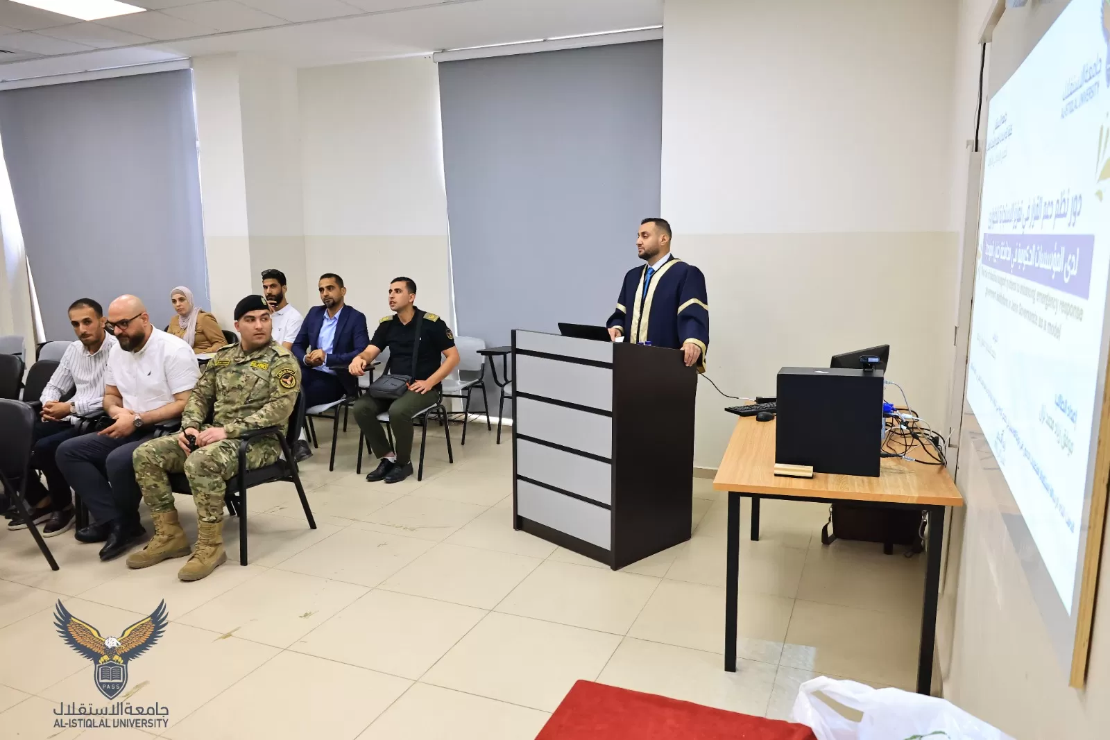 مناقشة رسالة ماجستير حول دور نظم دعم القرار في تعزيز الاستجابة للطوارئ لدى المؤسسات الحكومية في محافظة جنين انموذجاً