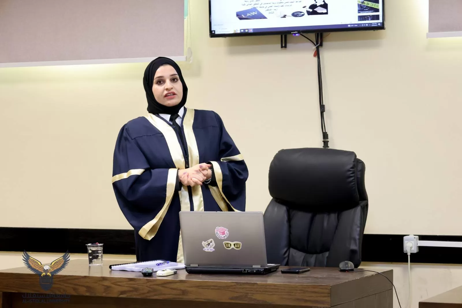 مناقشة رسالة ماجستير حول دور تأمين مسرح الجريمة من العبث في تحسين العدالة الجنائية في الضفة الغربية من وجهة نظر ذوي الاختصاص